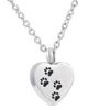 QJZM Cremation Jewelry UrnCremation Jewelry for Pet Heart Shaped Stainless Steel Keepsake Necklace Dog/Cat Paw Print Memorial Urn Pendant Hold Ashes-Golden_Necklace Box Funnel view 1