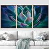 SIGNWIN Framed Canvas Wall Art Purple-Red, Green Petal Detail of a Succulent Botanical Plants Minimalism Modern Closeup Dramatic for Living Room, Bedroom, Office - 16"x24"x3 Panels view 3