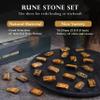 Crocon Tiger Eye Rectangle Shape Gemstone Runes with Elder Futhark Alphabet Engraved 25 pcs Rune Set Crystal Divination Metaphysical Healing Chakra Reiki Runes Set with a Pouch Size : 20-25mm view 3