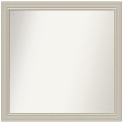 Amanti Art Silver Bathroom Mirror for Over Sink, 29x32 Custom Made Romano Silver Narrow Rectangle Vanity Mirror, Large Casual Wood Frame, Hangs Horizonally and Vertically, Wall Decor