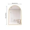 SYCARPET Wall-Mounted Large Mirror, HD Glass Wall Makeup Mirror, Round Arc Metal Wall-Mounted Mirror Frame Decorative Mirror (Golden, Black, White) view 2