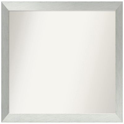 Amanti Art Silver Bathroom Mirror for Over Sink, 31x38 Custom Made Brushed Sterling Silver Rectangle Vanity Mirror, Large Modern Wood Frame, Hangs Horizonally and Vertically, Wall Decor