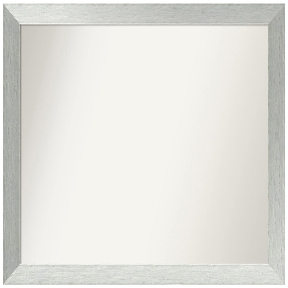 Amanti Art Silver Bathroom Mirror for Over Sink, 31x38 Custom Made Brushed Sterling Silver Rectangle Vanity Mirror, Large Modern Wood Frame, Hangs Horizonally and Vertically, Wall Decor