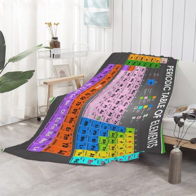 Anuruddha Periodic Table of Elements Blanket Perfect for Bed and Couch Suitable for Sofa or Beds Fluffy Warm Cozy Microfiber Flannel Lightweight Oversize (120"x90")