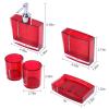 Bathroom Accessory Sets, 5PC Set Complete Modern Bath Decor Set Including Emulsion Bottle Toothbrush Holder 4 Gargle Cups Soap Dish for Bathroom view 4