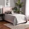 Baxton Studio Caprice Modern and Contemporary Glam Light Pink Velvet Fabric Upholstered Twin Size Panel Bed view 2