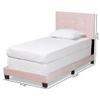 Baxton Studio Caprice Modern and Contemporary Glam Light Pink Velvet Fabric Upholstered Twin Size Panel Bed view 3