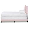 Baxton Studio Caprice Modern and Contemporary Glam Light Pink Velvet Fabric Upholstered Twin Size Panel Bed view 4