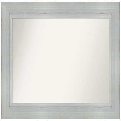 Amanti Art Silver Bathroom Mirror for Over Sink, 28x43 Custom Made Romano Silver Rectangle Vanity Mirror, Large Casual Wood Frame, Hangs Horizonally and Vertically, Wall Decor