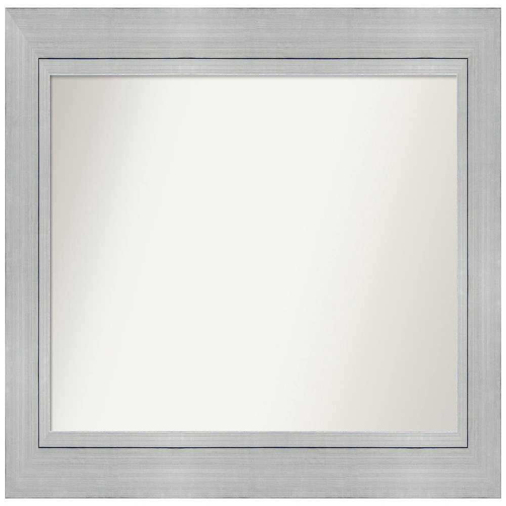 Amanti Art Silver Bathroom Mirror for Over Sink, 28x43 Custom Made Romano Silver Rectangle Vanity Mirror, Large Casual Wood Frame, Hangs Horizonally and Vertically, Wall Decor