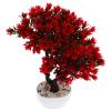 Bonsai Red Vibrant Artificial Plant Guest-Greeting Pine for Office Home Dec view 1