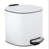 WENKO Alassio Cosmetic Pedal Bin, 5 Litre Volume, High Quality Bathroom Bin with Easy-Close Mechanism, Painted Steel, 24.5 x 20.5 x 27 cm, White view 1