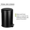 WENKO Black, Trash Can with Lid and Pedal, Garbage Bin for Kitchen with Removable Inner Bucket, Easy Close, Steel, Matt, 5.28 Gal, 12 x 17.32 x 14.76 view 3