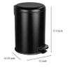 WENKO Black, Trash Can with Lid and Pedal, Garbage Bin for Kitchen with Removable Inner Bucket, Easy Close, Steel, Matt, 5.28 Gal, 12 x 17.32 x 14.76 view 4