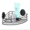 Wenko Vacuum-Loc Bari Corner Shelf, Black, Wall Shelf for Mounting without Drilling, Shower Shelf with Vacuum Attachment Made of Steel, Black Painted, Bathroom Shelf in Loft Style, 35 x 9 x 22.5 cm view 1