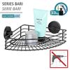Wenko Vacuum-Loc Bari Corner Shelf, Black, Wall Shelf for Mounting without Drilling, Shower Shelf with Vacuum Attachment Made of Steel, Black Painted, Bathroom Shelf in Loft Style, 35 x 9 x 22.5 cm view 3