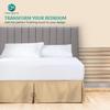 Premium King Size Bedskirt 800TC 100% Egyptian Cotton Taupe Bed Skirt King Size 18" Drop Length, Tailored Fit, Elegant Pleated Style - Taupe view 2