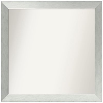 Amanti Art Silver Bathroom Mirror for Over Sink, 30x32 Custom Made Brushed Sterling Silver Rectangle Vanity Mirror, Large Modern Wood Frame, Hangs Horizonally and Vertically, Wall Decor