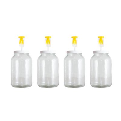 Craft A Brew - For Home Brewing Beer, Wine, Cider, and More - Includes Four 1 Gallon Glass Fermenter Jars, Lids, and Airlocks - Fermentation Jar 4-pack