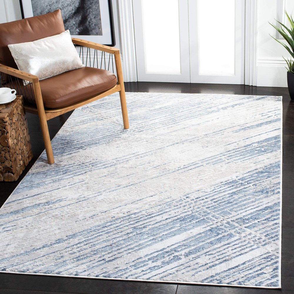 SAFAVIEH Area Rug 8x10 - Amelia Collection - Large - Ivory & Grey, Modern Design, Non-Shedding & Easy Cleaning, Ideal for Living Room, Bedroom, Office, Dining Space (ALA787A)