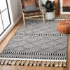 SAFAVIEH Casablanca Collection Accent Rug - 3' x 5', Black & Ivory, Handmade Moroccan Boho Wool Braided Tassel Fringe, Ideal for High Traffic Areas in Entryway, Living Room, Bedroom (CSB575Z) view 1