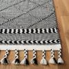 SAFAVIEH Casablanca Collection Accent Rug - 3' x 5', Black & Ivory, Handmade Moroccan Boho Wool Braided Tassel Fringe, Ideal for High Traffic Areas in Entryway, Living Room, Bedroom (CSB575Z) view 4