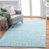 SAFAVIEH Tulum Collection Area Rug - 5'3" x 7'6", Aqua & Ivory, Moroccan Boho Distressed Design, Non-Shedding & Easy to Clean, Ideal for Living Room, Bedroom, Dining Space (TUL271K) view 1
