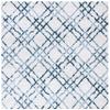 Martha Stewart x SAFAVIEH Area Rug Collection - 6'7" Square, Ivory & Turquoise Blue, Non-Shedding & Easy Cleaning, Ideal for Living Room, Bedroom, Office, Dining Space (MSR0957A) view 1