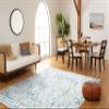 SAFAVIEH Area Rug 8x10 - Tulum Collection - Large - Ivory & Teal, Moroccan Boho Distressed Design, Non-Shedding & Easy to Clean, Ideal for Living Room, Bedroom, Dining Space (TUL271B) view 4