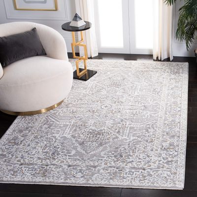 Martha Stewart x SAFAVIEH Area Rug Collection - 4' x 6', Ivory & Light Grey, Non-Shedding & Easy Cleaning, Ideal for Living Room, Foyer, Bedroom, Accent Space (MSR8934B)