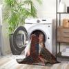 SAFAVIEH Washable Rug Journey Collection - Large - 7'9" x 10', Charcoal & Red, Slip Resistant & Easy Cleaning, Ideal for Living Room, Bedroom, Dining Space (JNY174H) view 2