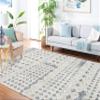 Martha Stewart x SAFAVIEH Shag Rug Collection - 5'1" x 7'6", White & Light Grey, Non-Shedding & Easy Cleaning, Ultra Plush Thick Pile, Ideal for Living Room, Bedroom, Dining Space (MSR0737A) view 3