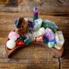 Curawood Crescent Moon Tray - Showcase Your Gems, Healing Stones & Treasures - 10x5 Wooden Crystal Display Tray, Crystal Holder for Stones Display Shelf, Gemstone Rock Holder Charging Bowl, Walnut, L view 4