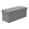 American Furniture Classics 43" Vinyl Foldable Tufted Storage Bench in Gun Gray view 1