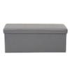 American Furniture Classics 43" Vinyl Foldable Tufted Storage Bench in Gun Gray view 4