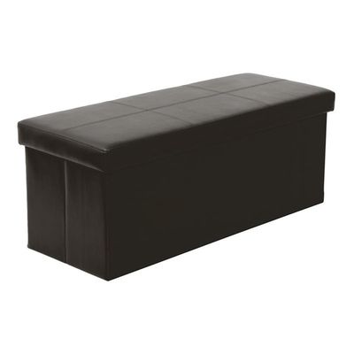 American Furniture Classics Model 512 Foldable Tufted Storage Bench - Dark Brown