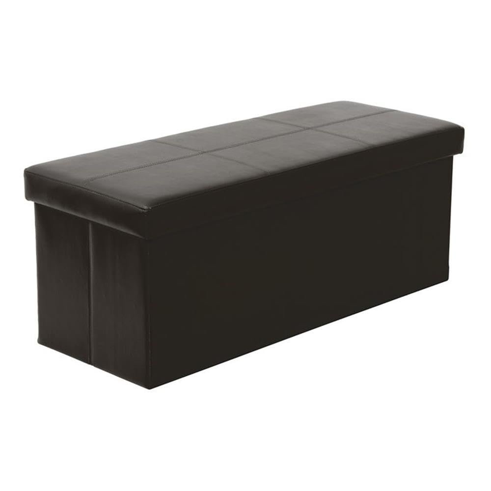 American Furniture Classics Model 512 Foldable Tufted Storage Bench - Dark Brown