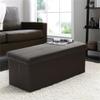 American Furniture Classics Model 512 Foldable Tufted Storage Bench - Dark Brown view 2