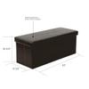 American Furniture Classics Model 512 Foldable Tufted Storage Bench - Dark Brown view 3