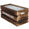 J JACKCUBE DESIGN CD Storage Box Holder Case Tray with Handles, Rustic Wood Media Tray Box Holds 30 CD Cases for Home Storage and Organization- MK1050B view 1