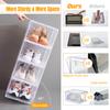 Attelite Shoe Box Organizer,Set of 6,Stackable Plastic Shoe Box with Clear Door, Shoe Storage Box Containers,For Display Sneakers,Easy Assembly,Fit up to US Size 12(13.4x 10.6x 7.4) view 4