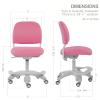 Ergonomic Kids Desk Chair, Girl's Child's Children Student Study Office Computer Chair, Adjustable Height and Seat Depth, Detachable Footrest and Lumbar Support (Pink, W/Chair Slipcovers) view 2