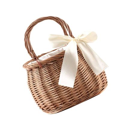 Garneck Wedding Basket 1pc Rattan Basket Willow Miss Rural Beach Purse