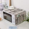 AKOAK 1 Pack 30cm x 90cm/11.81" x 35.43" Household Kitchen Microwave Dust Cover Cotton Linen Oven Cover with Storage Bag Home Decoration Accessories (Wood Grain) view 1