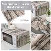 AKOAK 1 Pack 30cm x 90cm/11.81" x 35.43" Household Kitchen Microwave Dust Cover Cotton Linen Oven Cover with Storage Bag Home Decoration Accessories (Wood Grain) view 2