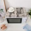 AKOAK 1 Pack 30cm x 90cm/11.81" x 35.43" Household Kitchen Microwave Dust Cover Cotton Linen Oven Cover with Storage Bag Home Decoration Accessories (Wood Grain) view 3