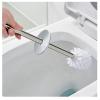 JKXWX Toilet Brush Toilet Brush with Base and Cover Stainless Steel Handle Bristles Thick Round Brush Head Bathroom Cleaning Brush Toilet Brush Set Toilet Bowl Brush (Color : White) view 3
