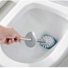 JKXWX Toilet Brush Toilet Brush with Base and Cover Stainless Steel Handle Bristles Thick Round Brush Head Bathroom Cleaning Brush Toilet Brush Set Toilet Bowl Brush (Color : White) view 4