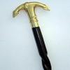 Brass Anchor Handle Walking Cane - Nautical Collectible Trendy Look Brass Ship Anchor Handle Black Spiral Wooden Walking Stick view 2