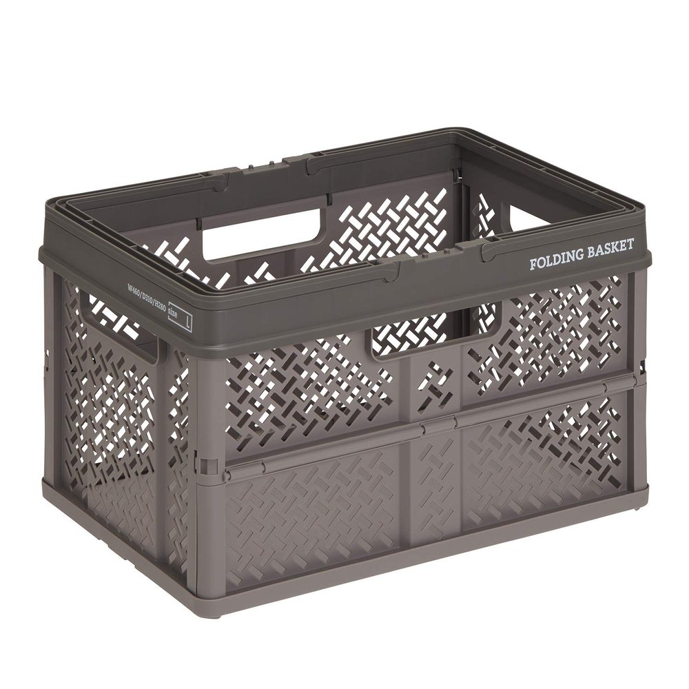 Tenma PRX Foldable Basket with Handle, Gray, L